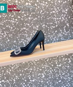 Giày cao gót VALENTINO màu đen vải lụa cao cấp mềm mại đế cao 4,5cm