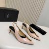 Giày cao gót YSL siêu cấp màu hồng nude da bóng mềm mũi nhọn nữ tính