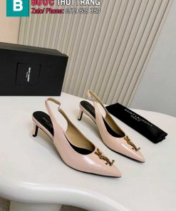 Giày cao gót YSL siêu cấp màu hồng nude da bóng mềm mũi nhọn nữ tính