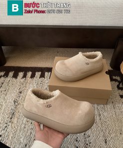 Giày lông cừu UGG màu be mềm mại thiết kế hình củ khoai tây đặc sắc