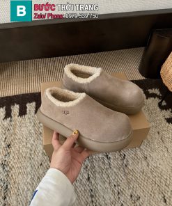 Giày lông cừu UGG màu ghi mềm mại thiết kế hình củ khoai tây đặc sắc