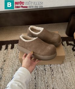 Giày lông cừu UGG màu ghi nâu mềm mại thiết kế hình củ khoai tây đặc sắc