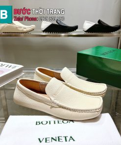 Giày nam Bottega cao cấp màu trắng da bò mềm mịn mũi vuông cá tính