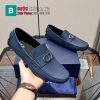 Giày nam DIOR màu xanh navy đậm da bò nguyên bản cao cấp đế cao su chống trượt vượt trội