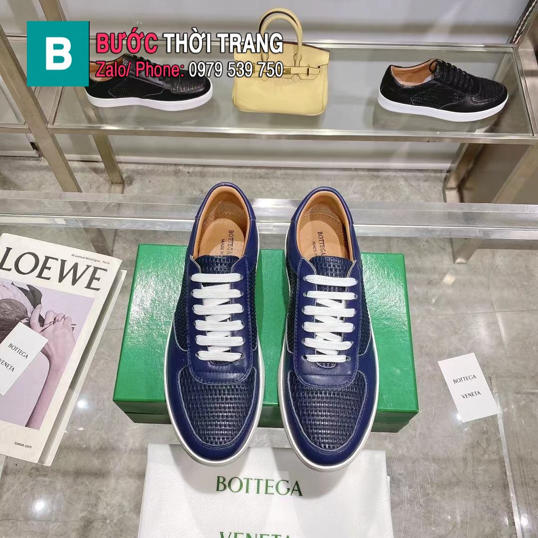 Giày nam buộc dây BOTTEGA màu xanh lam cao cấp phong cách sang trọng và tinh tế bậc nhất.