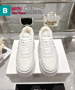 Giày thể thao CELINE sneaker màu trắng da bê cao cấp được lót lông dày ấm mềm êm