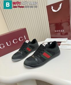 Giày sneaker GUCCI màu đen cao cấp mũi tròn phong cách retro thời thượng đẳng cấp