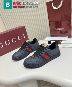 Giày sneaker GUCCI màu ghi cao cấp mũi tròn phong cách retro thời thượng đẳng cấp