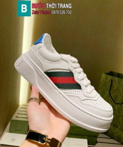 Giày thể thao GUCCI màu trắng gót xanh cao cấp logo nổi bật đế giày IP siêu nhẹ kiểu dáng tinh tế, dễ phối đồ
