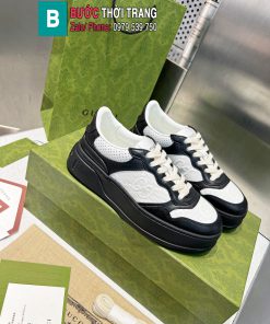 Giày thể thao GUCCI màu trắng viền đen cao cấp logo nổi bật đế giày IP siêu nhẹ kiểu dáng tinh tế