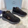 Giày thể thao PRADA nữ màu đen lót lông mềm ấm đế TPU nguyên bản cao cấp