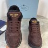 Giày thể thao PRADA nữ màu nâu socola lót lông mềm ấm đế TPU nguyên bản cao cấp