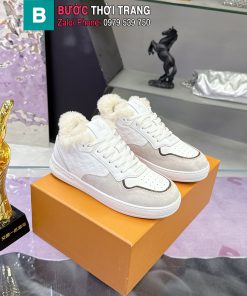 Giày thể thao LV stadium màu ghi trắng lót lông cừu cao cấp full hộp