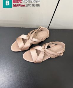 Sandal nữ Loro Piana LP màu be đế bệt cao cấp chất liệu lụa mềm mại
