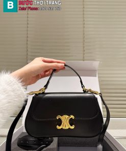 Set túi xách CELINE cao cấp và dây lưng màu đen size 22x12 cm da bò mềm mịn sang trọng