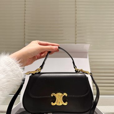 Set túi xách CELINE cao cấp và dây lưng màu đen size 22x12 cm da bò mềm mịn sang trọng