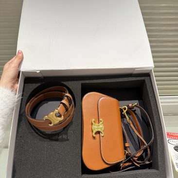 Set túi xách CELINE cao cấp và dây lưng size 22x12 cm da bò mềm mịn sang trọng