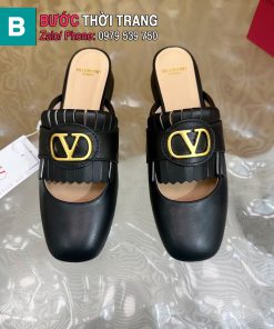 Sục VALENTINO cao cấp màu đen logo vàng sáng sang trọng đế cao 2,5cm