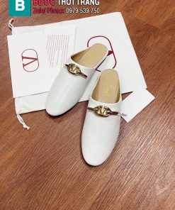 Sục VALENTINO cao cấp màu trắng da bò mềm mại phong cách basic