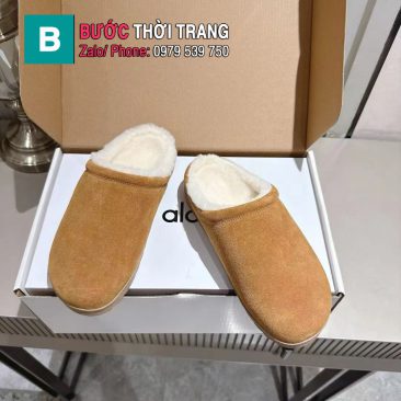 Dép lông cừu ALO màu nâu mềm êm ấm áp đế cao su bền bỉ