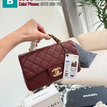 Túi xách nữ đeo chéo CF size 20cm màu đen, trắng hồng da hạt mịn đẹp