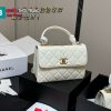 Túi xách CN trendy cc màu trắng tag vàng size 20cm và 25 cm ô trám da mềm