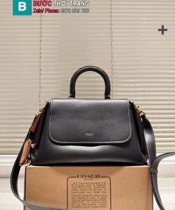 Túi xách nữ COACH Slouchy Rogue màu đen da bò cao cấp mềm mịn size 30x20 cm
