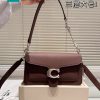 Túi xách COACH tabby màu nâu socola size 26x15 cm da mềm tag bạc sang trọng