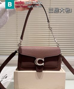 Túi xách COACH tabby màu nâu socola size 26x15 cm da mềm tag bạc sang trọng