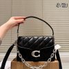 Túi xách COACH chain tabby màu đen tag bạc size 26x16 cm da nhám mềm mịn