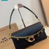 Túi xách COACH tabby màu đen tag vàng nổi bật size 26 cm