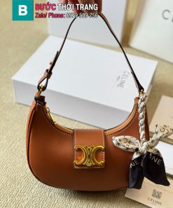 Túi xách Celine ava triomphe màu nâu da mềm hình bán nguyệt size 23 cm