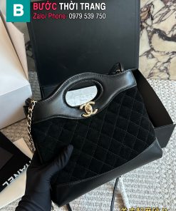 Túi xách CN 23a Mini màu nhung đen size 23x22 cm