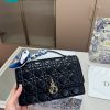 Túi xách DIOR Miss màu đen ô trám tròn size 24 cm kèm khăn
