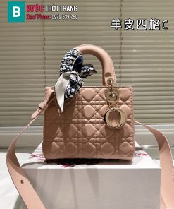Túi xách đeo chéo Dior*lady nhiều màu size 20 cm tag vàng bắt mắt, túi ô trám