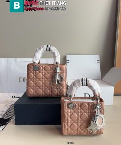  Túi xách Dior lady nhiều màu ô trám size 17cm và 20 cm tag bạc sang trọng