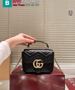 Túi xách nữ GG Marmont màu đen nhỏ xinh size 17x11 cm tag vàng size 17x11 cm