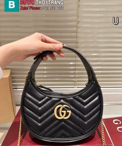 Túi xách nữ GG Marmont màu đen tag vàng size 25x11 cm