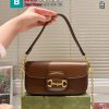  Túi xách Gucci 1955, phong cách cổ điển da trơn mịn màu nâu tag vàng size 21 cm