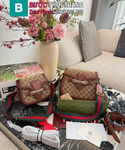 Túi xách đeo chéo Gucci lady web màu nâu canvas size 20 cm và 25 cm phong cách vượt thời gian