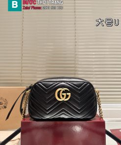 Túi xách Gucci marmont dáng ngang 1 ngăn màu đen size 24 cm
