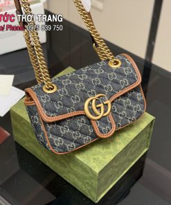 Túi xách Gucci marmont màu xanh đen có 3 size 16.5cm, 22cm, 26 cm chất vải canvas bền bỉ