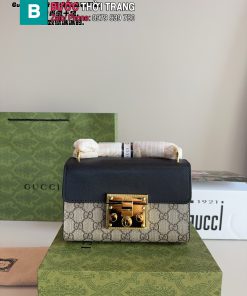  Túi xách Gucci padlock màu nâu đen canvas size 20x8x13cm