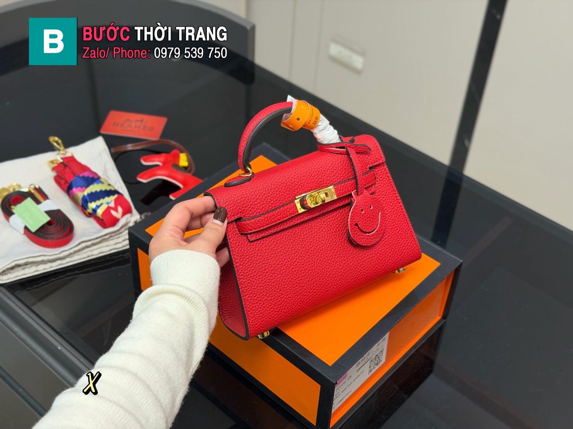 Túi xách nữ HM Kelly nhiều màu size 19 cm mini nhỏ xinh tag vàng nổi bật