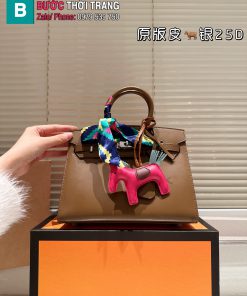 Túi xách Hermes birkin size 25 cm nhiều màu da swift mềm mịn khóa vàng nổi bật kèm khăn