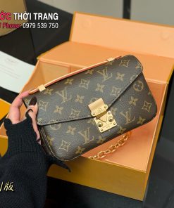 Túi xách nữ LV Pochette Métis East West màu nâu size 21 cm họa tiết monogram