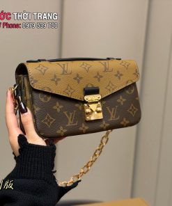 Túi xách nữ LV Pochette Métis East West màu nâu size 21 cm họa tiết monogram