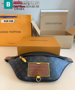 Túi xách LV bao tử màu ghi đen logo nâu size 28x17 cm