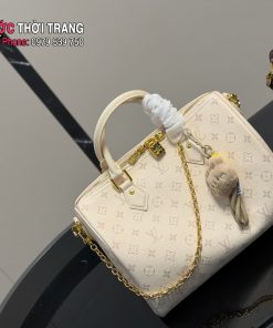 Túi xách cầm tay LV keepall màu trắng ngà size 30 cm ngăn lớn rộng