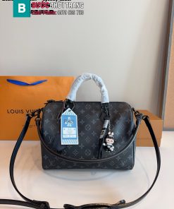 Túi xách LV speedy màu ghi đen size 30 cm có ngăn rộng